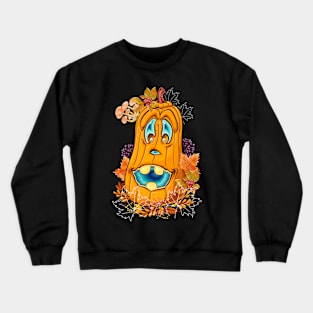 Retro spooky funny halloween and fall pumpkin Crewneck Sweatshirt